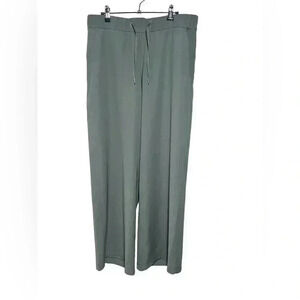 Lululemon Wide-Leg Cropped Pants Black Women 10 Drawstring Elastic Waist